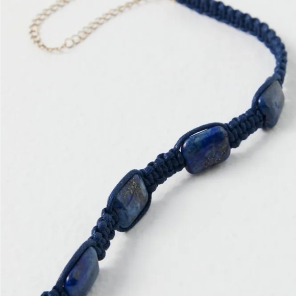 NWT Free People Sweet Carolina Choker Lapis Blue - Picture 4 of 7